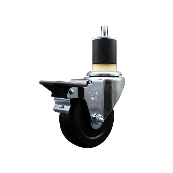 3.5'' Hard Rubber Swivel 1-7/8'' Expanding Stem Caster with Brake